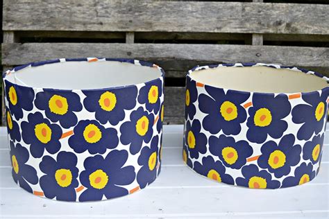 Wallpaper Lampshades To Match Your Decor Pillar Box Blue