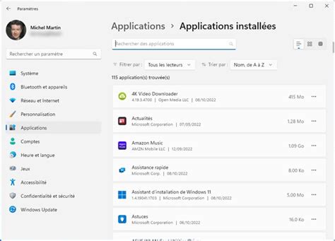 Windows 11 Fonctionnalités avancées des applications du Store