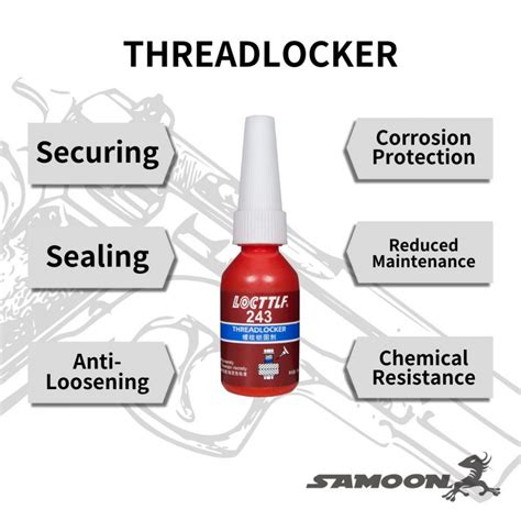 LOCTTLF 243 THREADLOCKER Medium Strength Anaerobic Adhesive 10ml