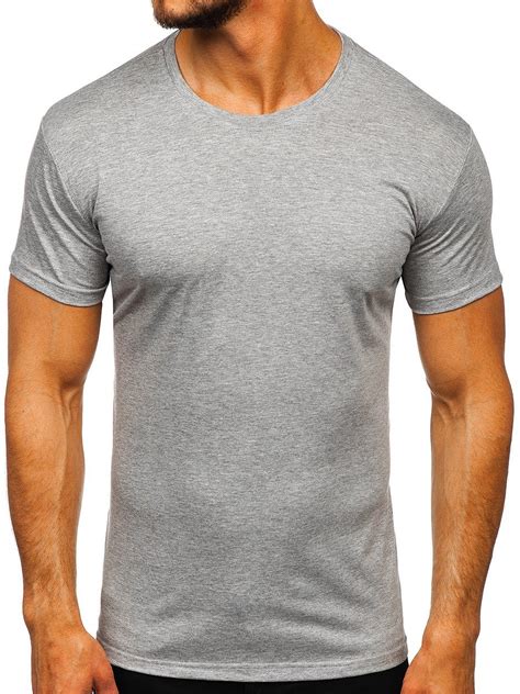 Camiseta De Manga Corta Lisa Para Hombre Gris Bolf 2005 Gris