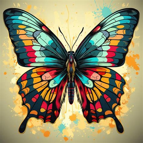 Premium Ai Image Brightly Colored Butterfly With Spots On Wings On A