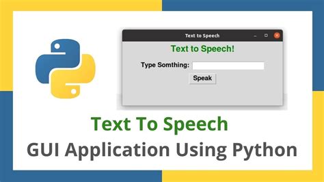 Text To Speech Application In Python GUI Tkinter Project 2021 YouTube