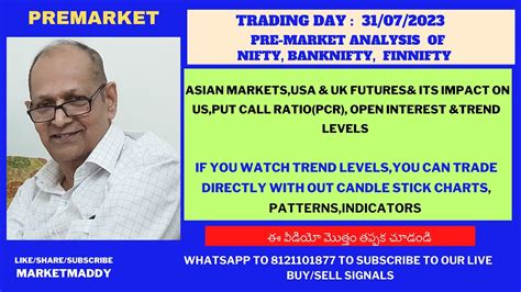 31july2023 Premarket Analysis Of Nifty Banknifty Finnifty With Trend