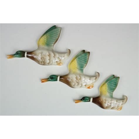 Collection Of Flying Duck Ceramic Wall Plaques Of Various Sizes And