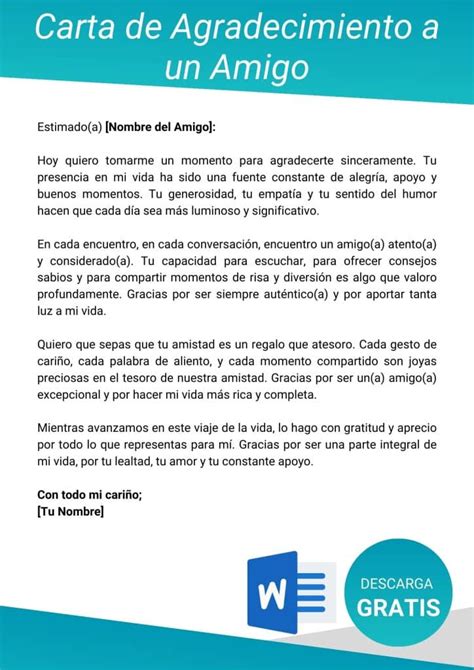 Cartas De Agradecimiento Formatos Modelos Y Ejemplos Para Descargar