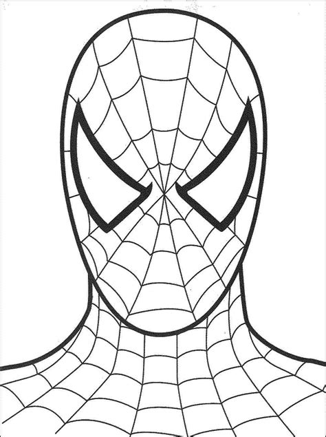 Spiderman Face Coloring Page