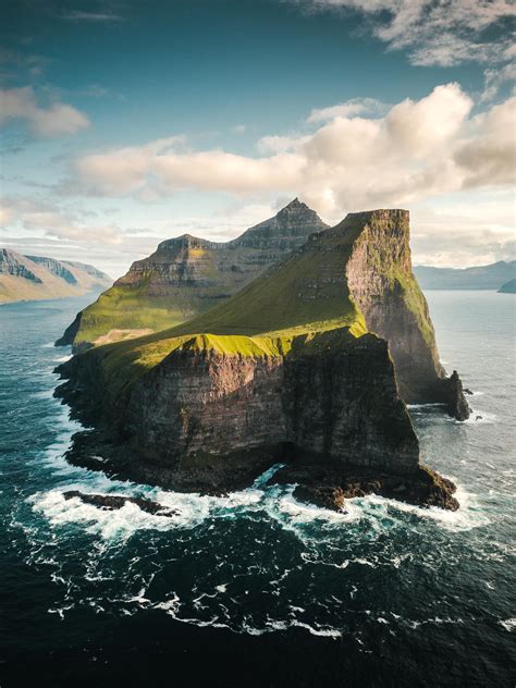 Aerial view of the Island of Kalsoy, Faroe Islands. [OC] [2902x3872 ...