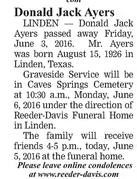 Obituary For Donald Jack Ayers 1926 2016 ™