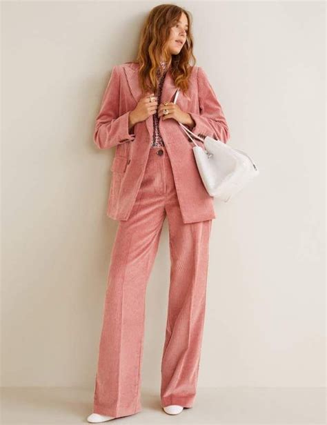 Tailleur Pantalon En Velours C Tel Rose Toutes Les Pi Ces Coups De