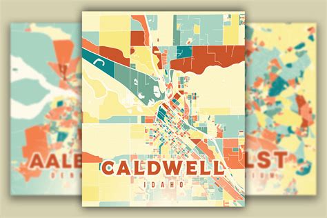 Caldwell Idaho Colorful Map Graphic by Poster Boutique · Creative Fabrica