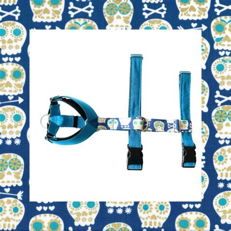 Arnes Para Perro Triple Anti Tirones Azul Calaveras Guaus