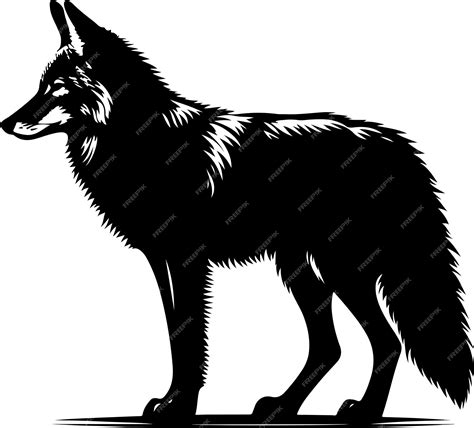 Coyote silhouette vector black color silhouette 44 | Premium AI ...