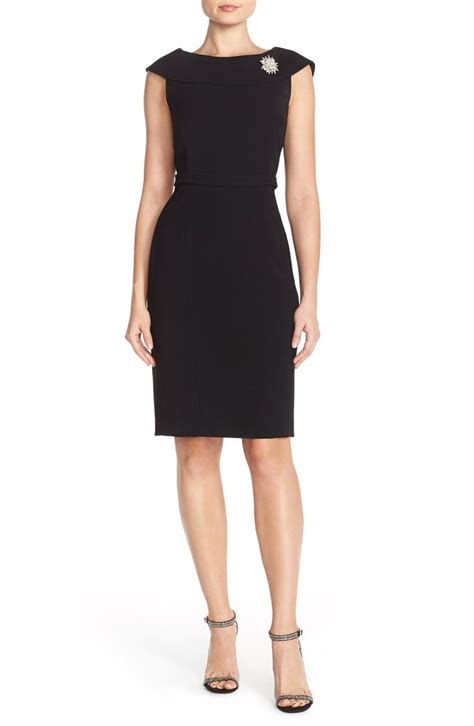 Tahari Portrait Collar Crepe Sheath Dress Regular And Petite Nordstrom