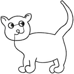 Cat Outline Embroidery Design