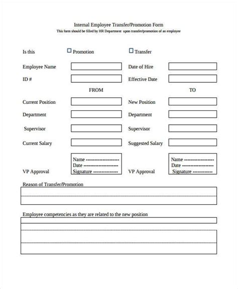 Free 10 Employee Promotion Forms In Pdf Ms Word Excel