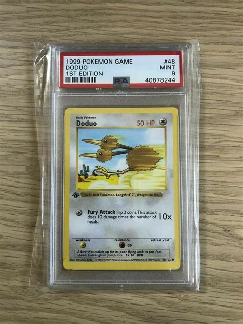 PSA 9 Doduo Shadowless Base Set Mint Pokemon Card Values MAVIN