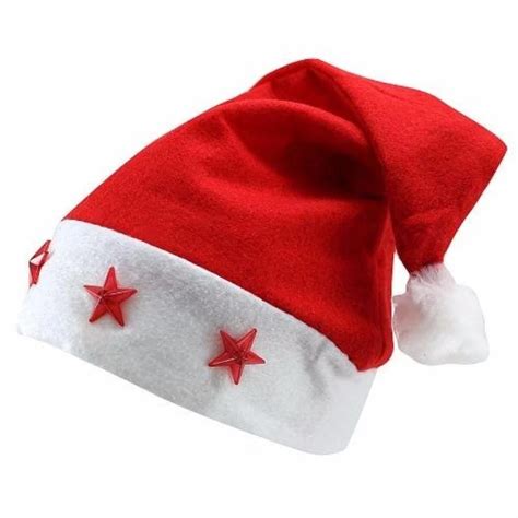 S9 Christmas Xmas Santa Claus Hat Christmas Cap With Blinking Star