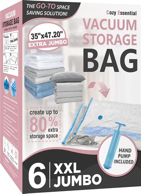 Amazon 6 Pack XXL Jumbo Vacuum Storage Bags Extra Jumbo Vacuum