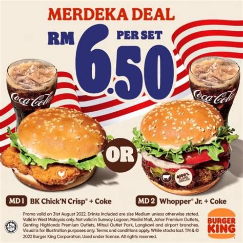 Burger King Merdeka Promotion RM6 50 Per Set 31 August 2022 In 2023