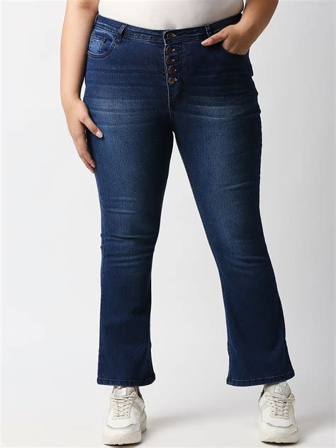 Buy Freeform By High Star Women Plus Size Blue Bootcut High Rise Light