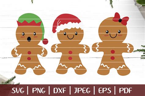 Gingerbread SVG Christmas Gingerbread Man Cut Files