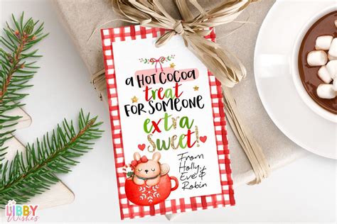 Printable Hot Cocoa Christmas Gift Tag Hot Chocolate Treat For Someone Sweet Tag Hot Chocolate
