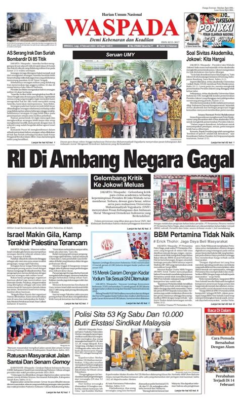 Waspada Minggu Februari Epaper Harian Waspada