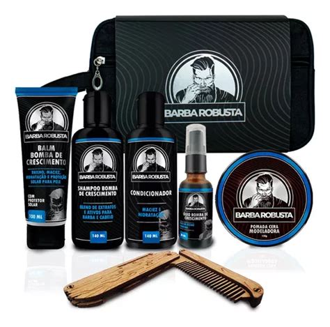 Kit Para Barba Shampoo Condicionador Balm Oleo Cera Pente Parcelamento Sem Juros