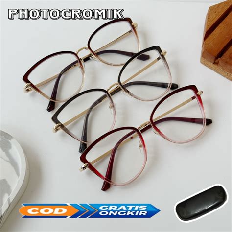 Jual Cod Kacamata Wanita Lensa Photocromik Terlaris Frame Import