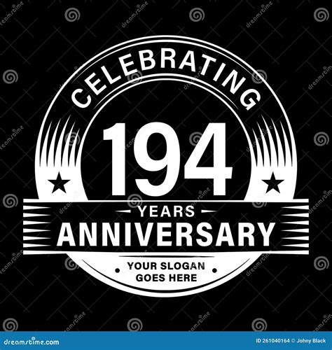 194 Years Anniversary Celebration Design Template 194th Logo Vector