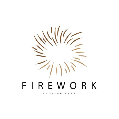 Feuerwerk Logo Einfaches Linienmodell Design Neujahrsfeiertag