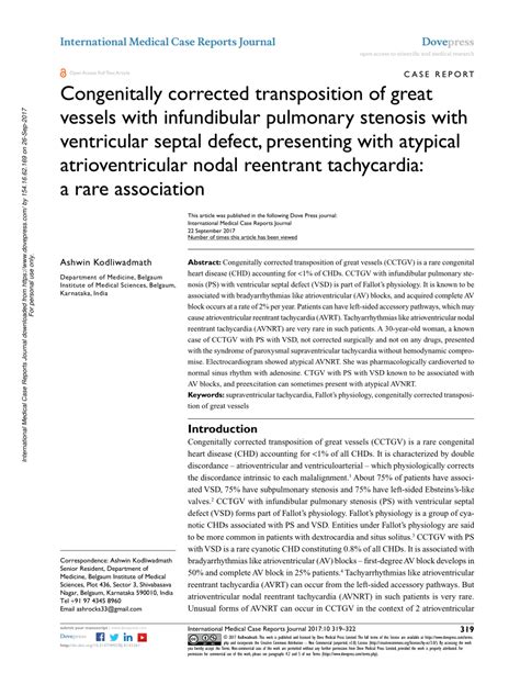 Pdf Congenitally Corrected Transposition Of Great Vessels With