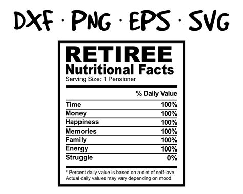 Retiree Retirement Nutritional Facts Template Food Senior Citizen
