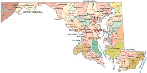 Mapa Político de Maryland