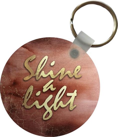 Sleutelhanger Quotes Licht Goud Bruin Plastic Rond