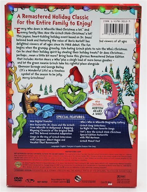 Dr Seuss How The Grinch Stole Christmas Dvd 50th Birthday Deluxe Edition Steady Bunny Shop