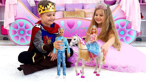 Diana and Roma play with Barbie Toys from Barbie Princess Adventure