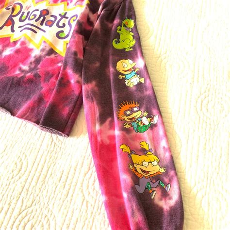 Nickelodeon Womens Rugrats Pinkpurple Cropped Tie D Gem