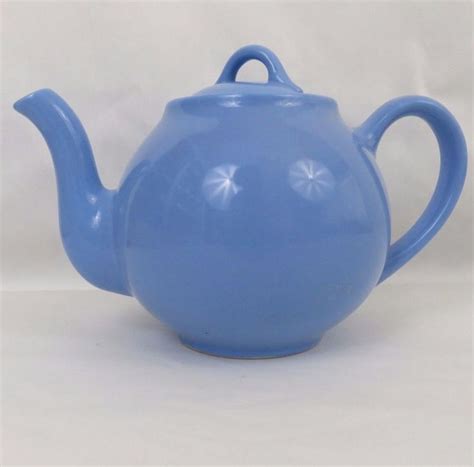 Vintage Liptons Tea Teapot With Lid Periwinkle Blue 4 Cup Made In Usa Hall