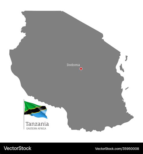 Silhouette Tanzania Country Map Royalty Free Vector Image