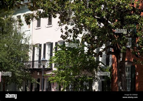 Row Houses In Historic Savannah Georgia Usa Stock Photo Alamy