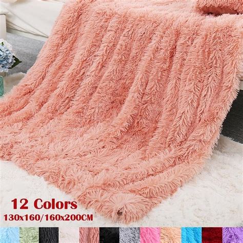 Buy 12 Color Super Soft Fluffy Artificial Blanket Luxury Comfortable