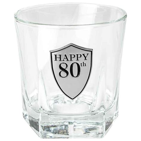 80th Birthday Whisky Glass Landmark