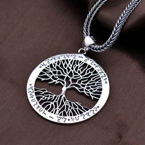 Mens Sterling Silver Tree Of Life Pendant Necklace Vvv Jewelry