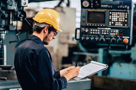 Engenheiro Técnico De Profissão Jovem Operar Máquina Pesada Para Cnc