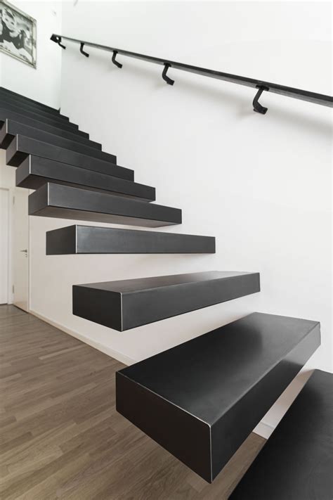 Moderne Treppe Schwebende Treppe Kragarmtreppe Aus Blaustahl Stil