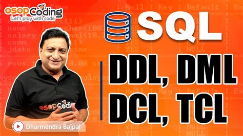 DDL DML DCL TCL SQL For Beginners MySQL SQL Tutorial SQL