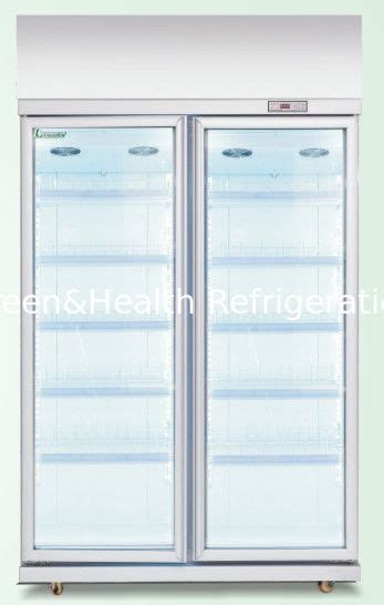 Upright Glass Door Commercial Beverage Cooler With Danfoss Drinks Display Chiller