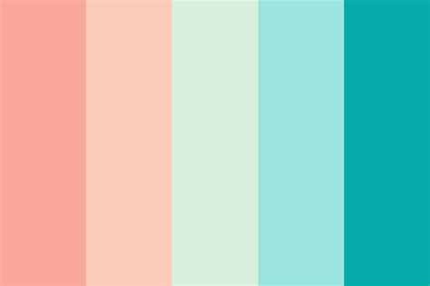 Coral And Teal Color Pattern