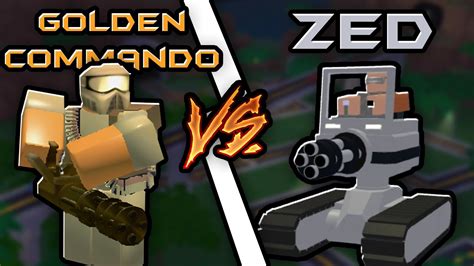 Zed Vs Golden Commando Roblox Tower Battles Youtube